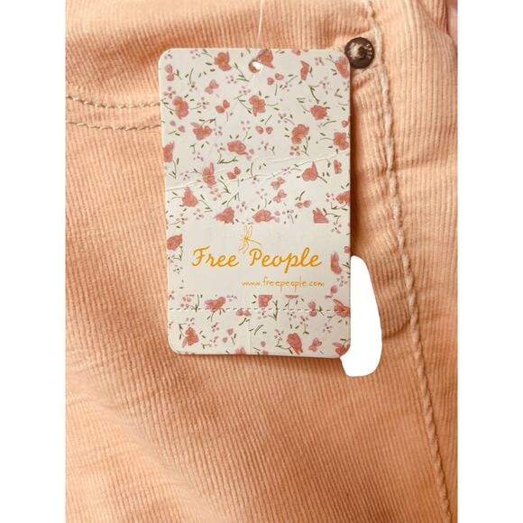 Free people women’s peach corduroy, skinny pants, size 27 NWT - Picture 3 of 4